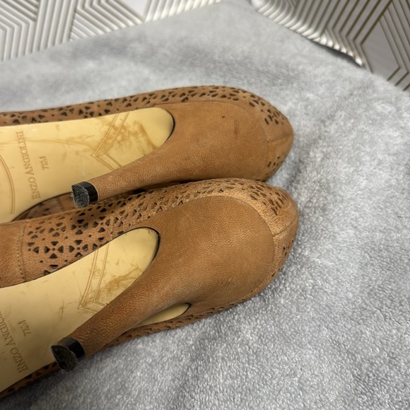 Enzo Angiolini heels Edemario9 Natural Tan Peep Toe Heels size 7.5   7 1/2M - Picture 9 of 11